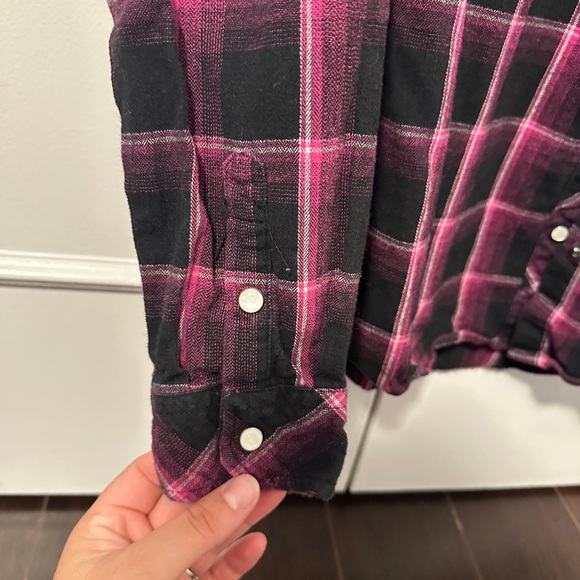 Browning Pink Black Plaid Wallflower Button Down Shirt Size Medium Women’s - Picture 5 of 8